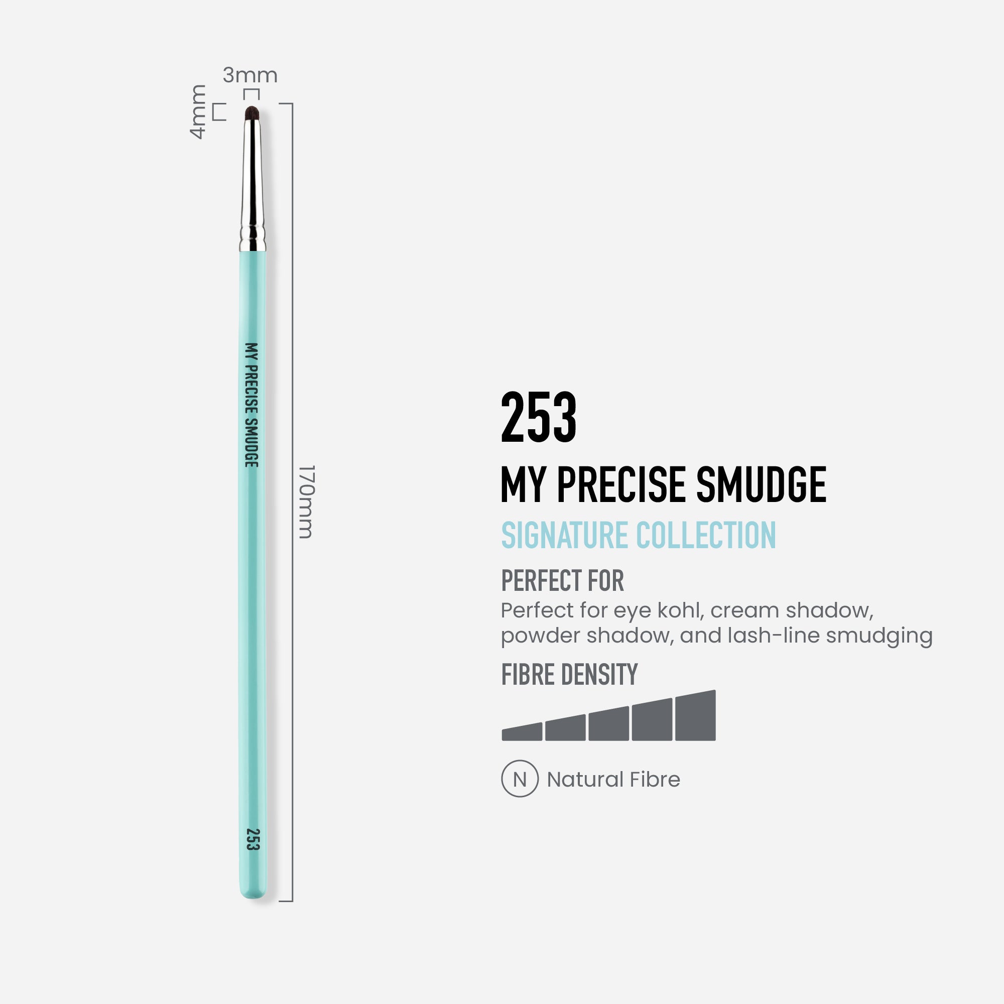 MYKITCO MY PRECISE SMUDGE BRUSH for eyes, featuring a small tapered tip for precise eyeshadow blending and smudging.