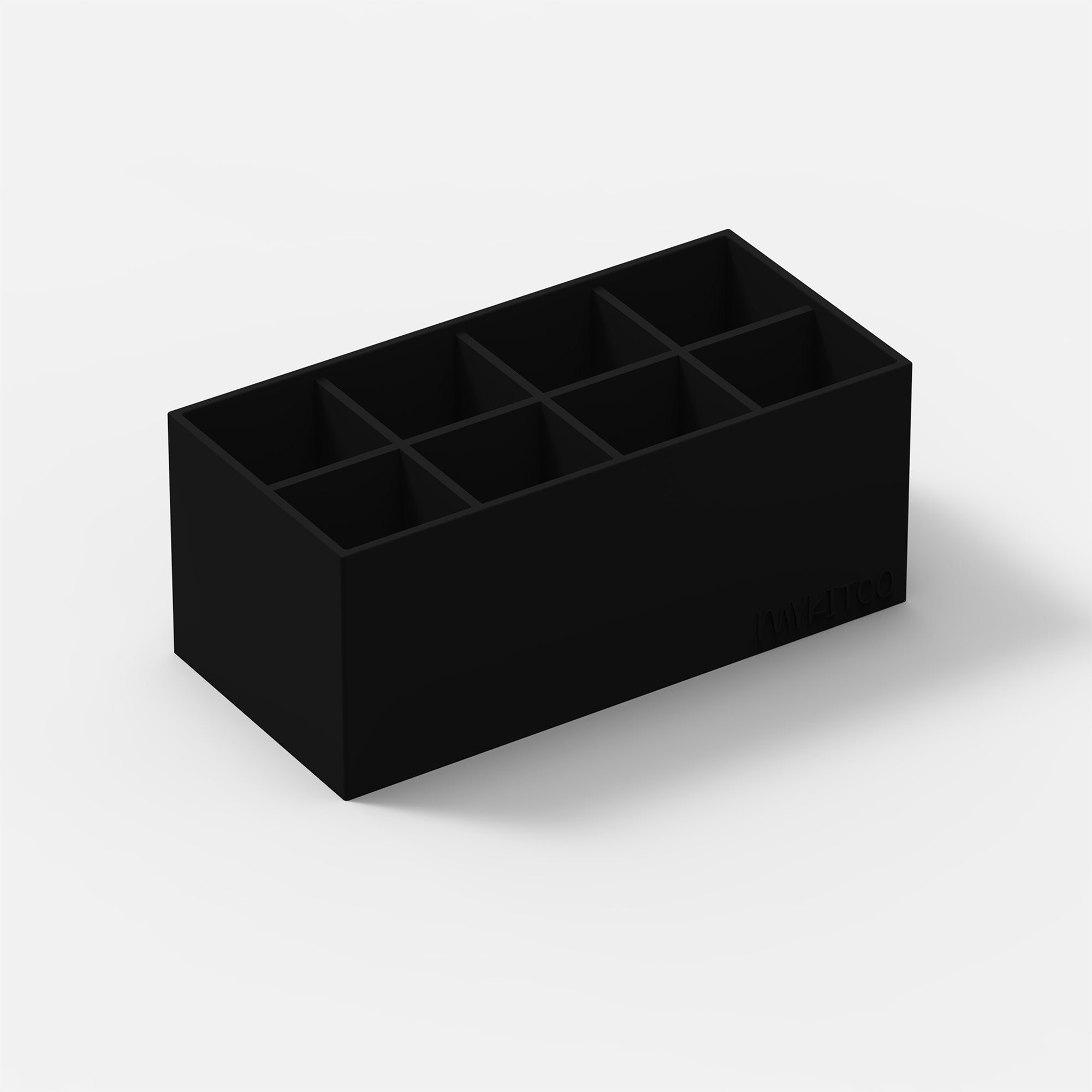 MyKITCO MY BIG FLEX-POT™ 8-section flexible storage pot in black, shown with multiple compartments for organizing tools or supplies.