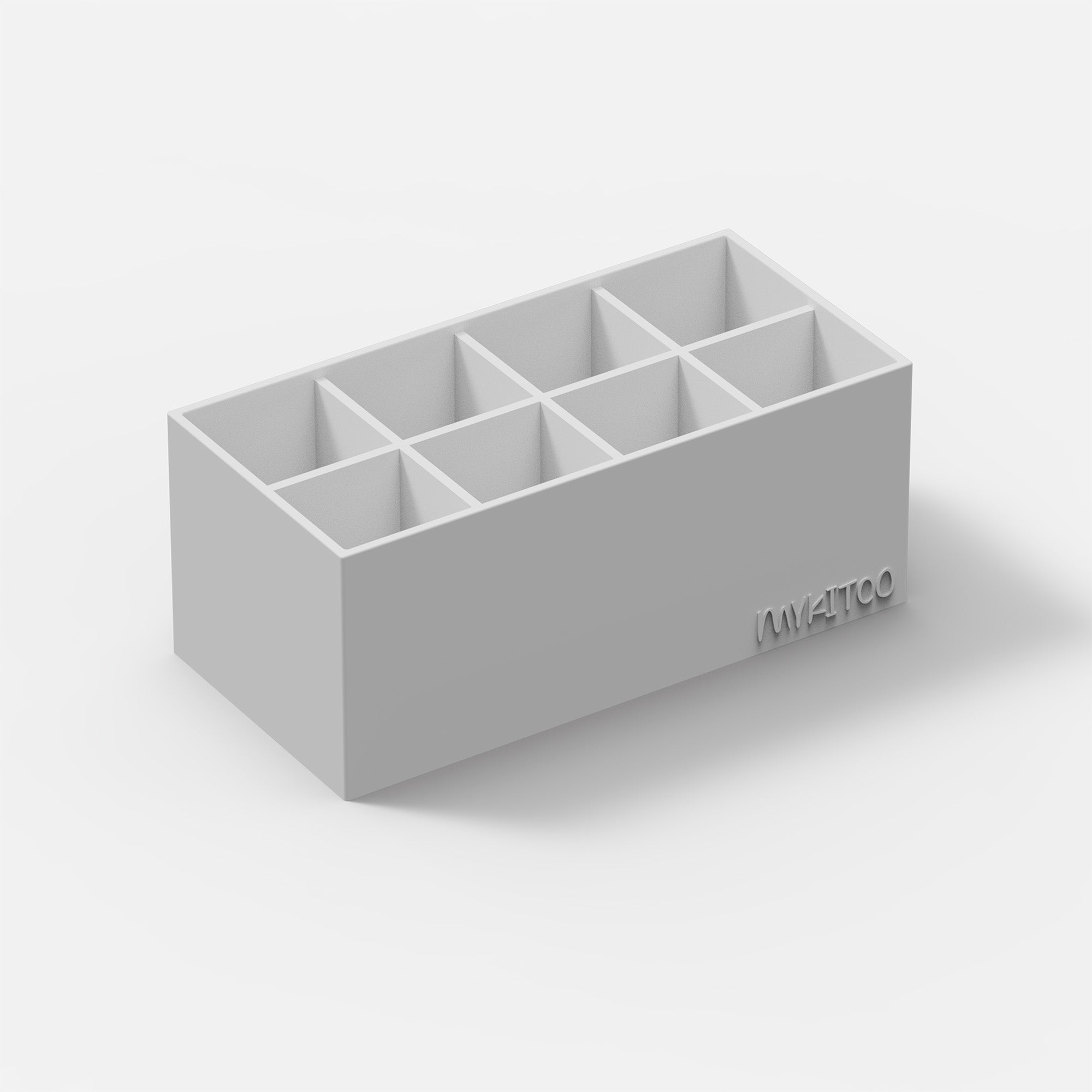MY BIG FLEX-POT™ 8 SECTION - white 8-section flexible makeup pot by MYKITCO.