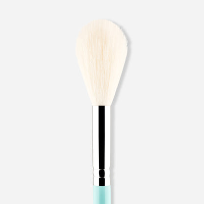 MYKITCO polished blush brush with sleek handle and soft bristles, designed for smooth, even application of blush on the cheeks.