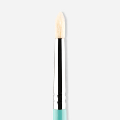 MYKITCO tapered crease brush for precise eyeshadow blending, featuring soft bristles and ergonomic handle for detailed eye makeup application.
