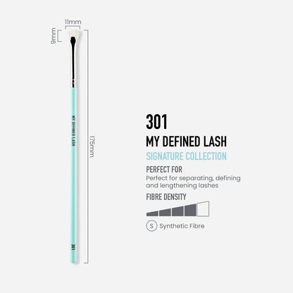 MYKITCO MY DEFINED LASH BRUSH with fine bristles for precise eyelash grooming and separation.