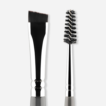MYKITCO 401 Groomed Brow Brush showing fine bristles and sleek handle for precise eyebrow grooming and shaping.