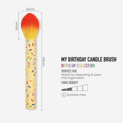 MY BIRTHDAY CANDLE BRUSH - celebratory makeup brush, free gift by MYKITCO.