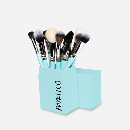 MYKITCO Signature Complexion Brush Set with various brushes for flawless makeup application, displayed on a clean background.