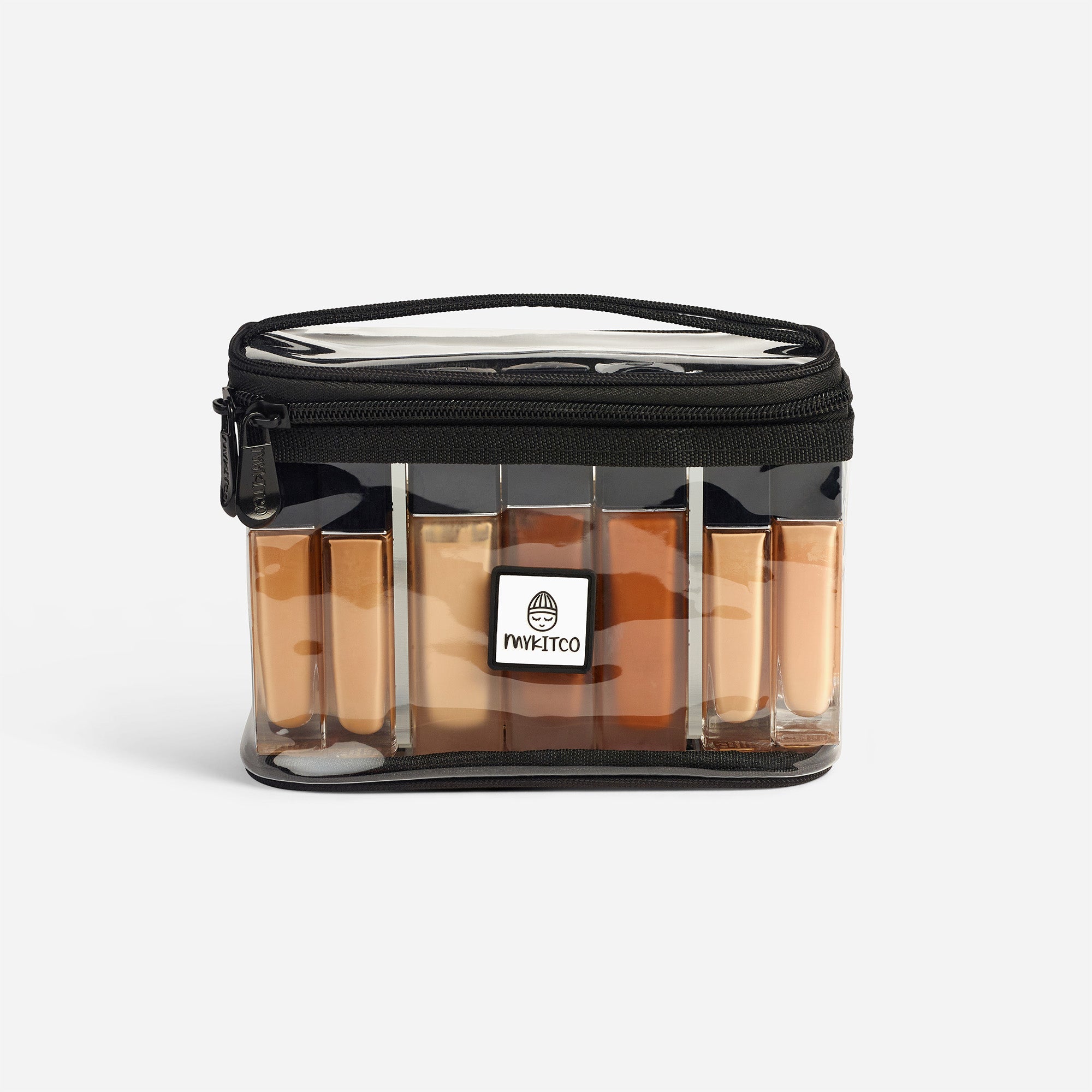 MY SMALL PVC BOX BAG: CLICK-IT EDITION™ - compact CLICK-IT edition PVC makeup box bag by MYKITCO.