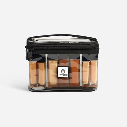 MY SMALL PVC BOX BAG: CLICK-IT EDITION™ - compact CLICK-IT edition PVC makeup box bag by MYKITCO.