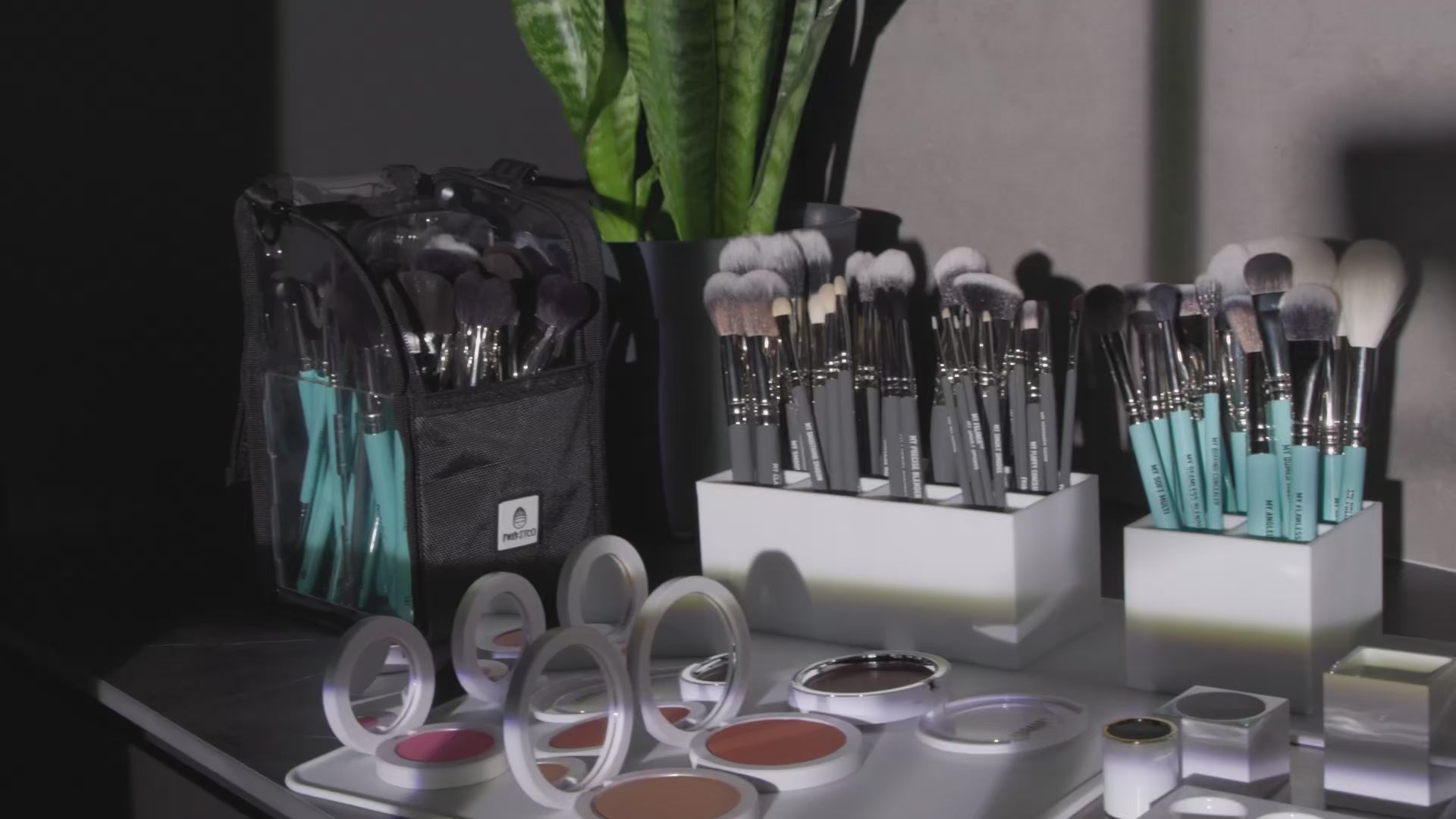 Load video: make up brushes by MYKITCO and mykitcolour white makeup setup